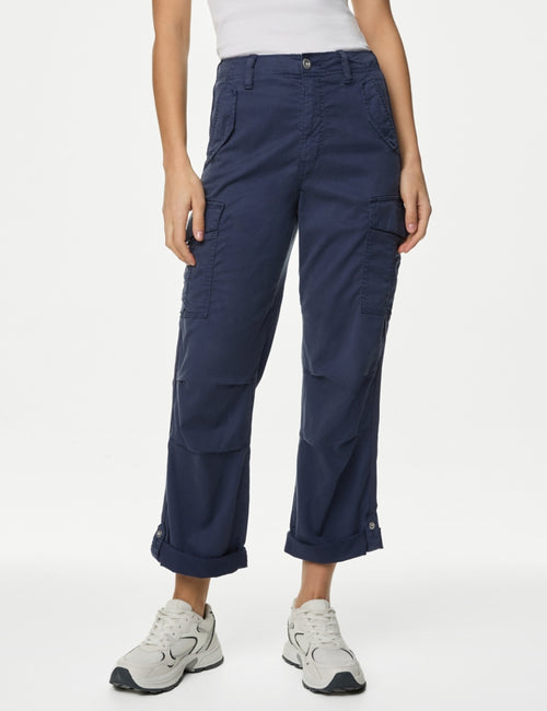 lyocell™ Rich Cargo Tea Dyed Cropped Trousers
