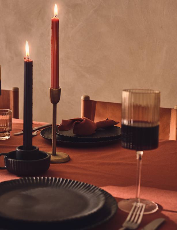 Set of 5 Ridged Dinner Candles