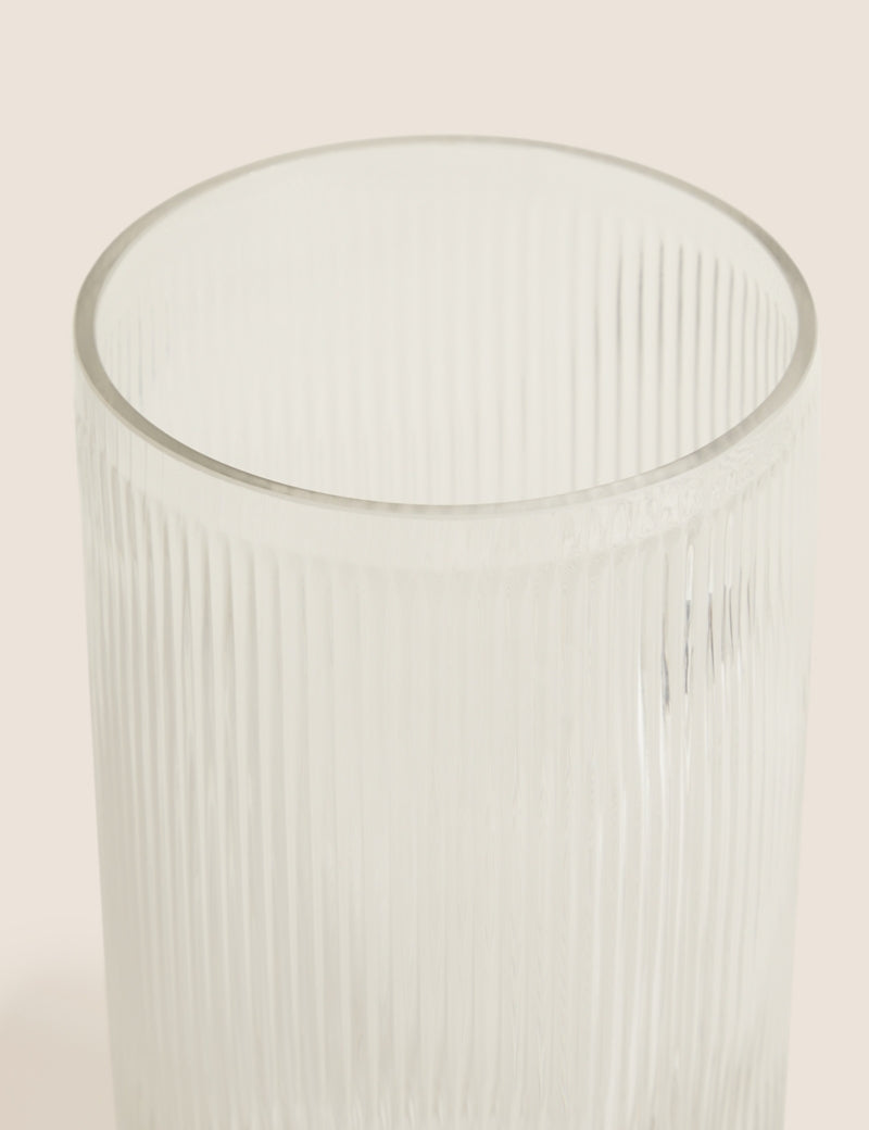 Glass Ribbed Vase
