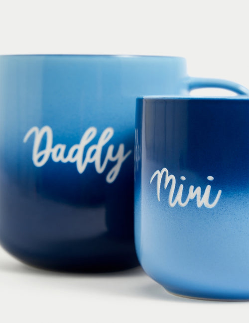 Set of 2 Daddy & Mini Slogan Ombré Mugs