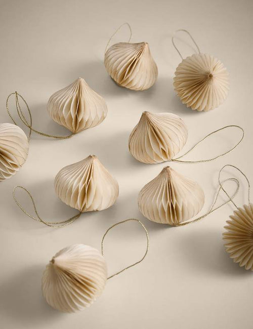 9pk Paper Hanging Baubles