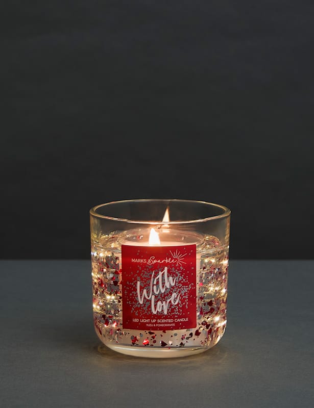 Yuzu & Pomegranate Heart Light Up Candle