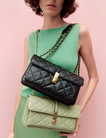 Quilted Chain Strap Cross Body Shoulder Bag