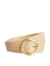 Circle Buckle Raffia Belt