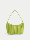 Faux Leather Pleated Shoulder Bag