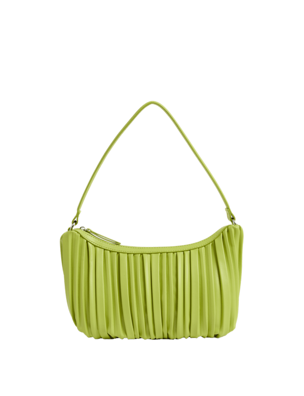 Faux Leather Pleated Shoulder Bag