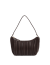 Faux Leather Pleated Shoulder Bag