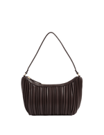Faux Leather Pleated Shoulder Bag