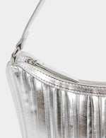 Faux Leather Pleated Shoulder Bag
