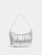 Faux Leather Pleated Shoulder Bag
