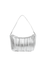 Faux Leather Pleated Shoulder Bag