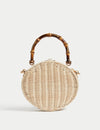 Rattan Top Handle Grab Bag