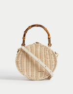 Rattan Top Handle Grab Bag