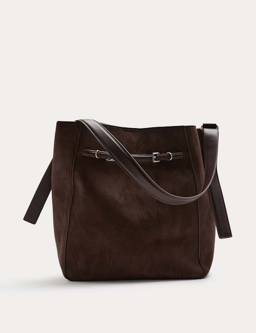 Suedette Buckle Tote Bag