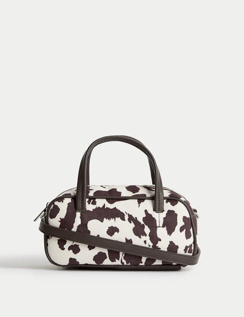 Suedette Mini Bowler Cross Body Bag