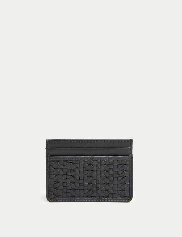 Leather Woven Cardholder