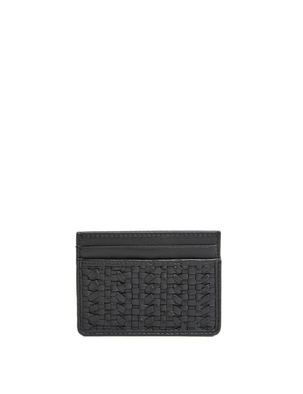 Leather Woven Cardholder