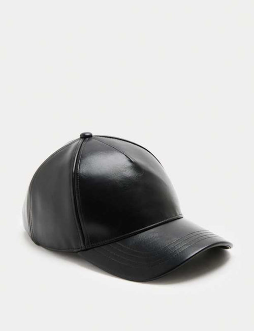 Faux Leather Baseball Cap
