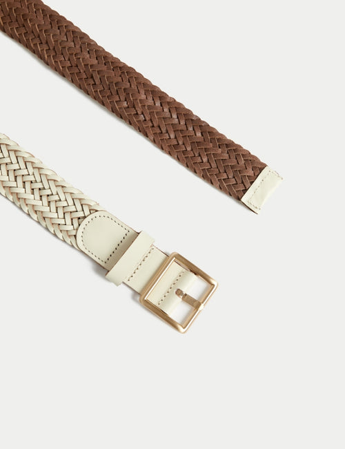 Leather Woven Jeans Belt