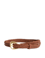 Leather Woven Feature Buckle Skinny Jeans Belt