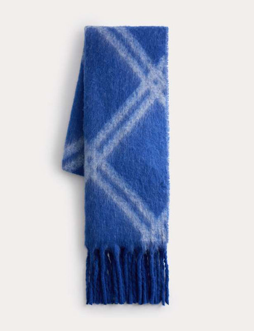 Knitted Argyle Tassel Scarf