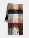 Brushed Checked Tassel Scarf
