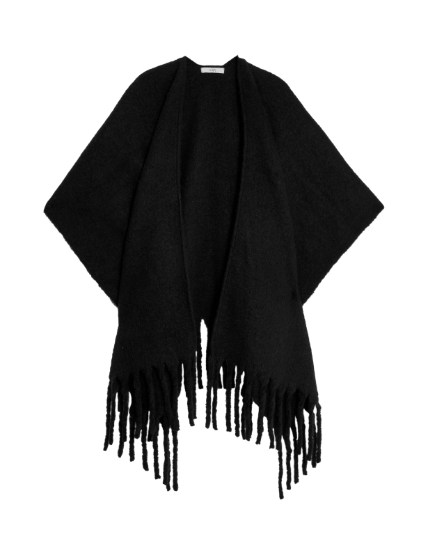 Brushed Fringed Poncho