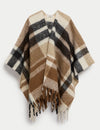 Brushed Checked Poncho