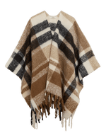 Brushed Checked Poncho