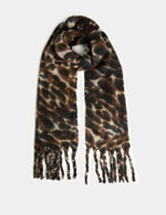 Brushed Animal Fringed Scarf