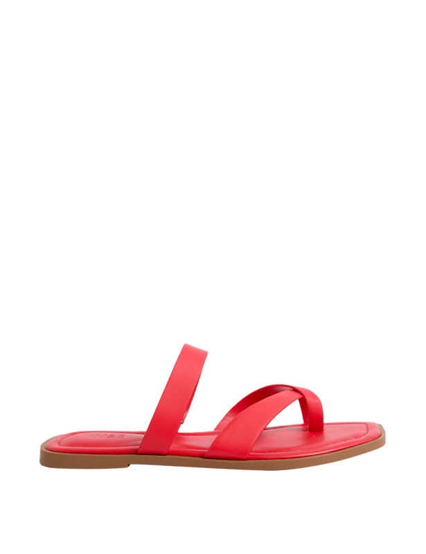 Toe Loop Strappy Flat Mules