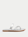 Toe Loop Strappy Flat Mules