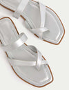 Toe Loop Strappy Flat Mules
