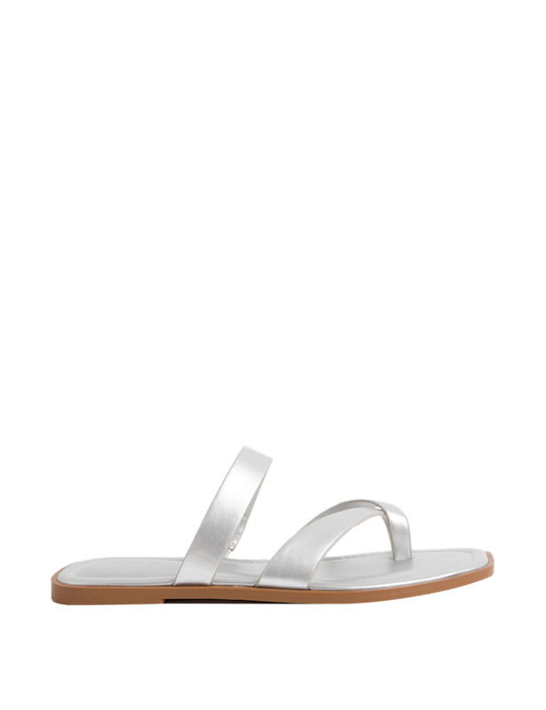 Toe Loop Strappy Flat Mules