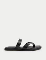Toe Loop Strappy Flat Mules