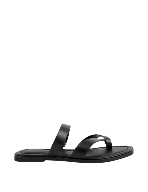 Toe Loop Strappy Flat Mules