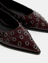 Patent Studded Flat Pointed Shoes
