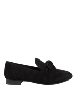 Wide Fit Suede Bow Flat Loafers