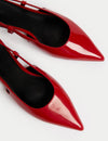 Patent Pointed Toe Slingback Pumps