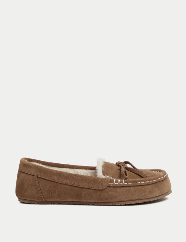 Suede Moccasin Slippers