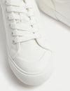 Canvas Lace Up Eyelet Detail Trainers