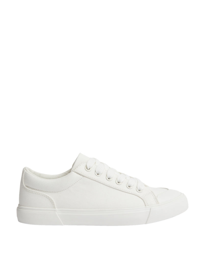 Canvas Lace Up Eyelet Detail Trainers