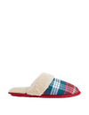 Checked Faux Fur Lined Mule Slippers