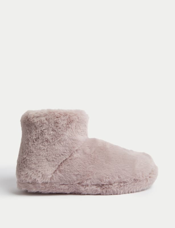 Faux Fur Slipper Boots