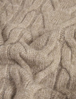 Cable Knit Crew Neck Jumper with Wool