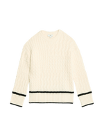 Cable Knit Tipped Detail Relaxed Jumper