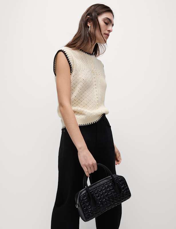 Textured Whipstitch Knitted Vest Top