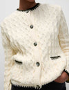 Textured Cable Knit Whipstitch Cardigan