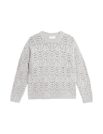 Textured Crew Neck Relaxed Fit Jumper with Wool