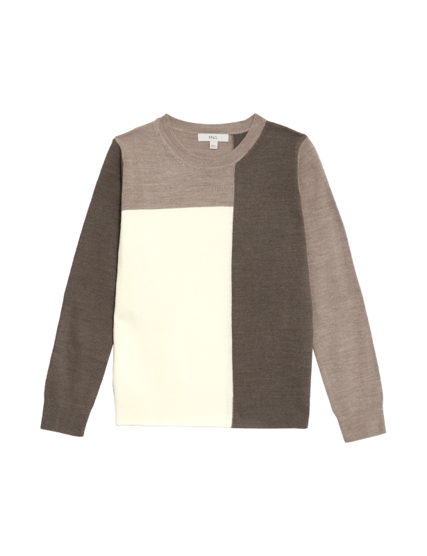 Supersoft Colour Block Crew Neck Jumper